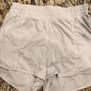 White Lululemon Hotty Hot Shorts